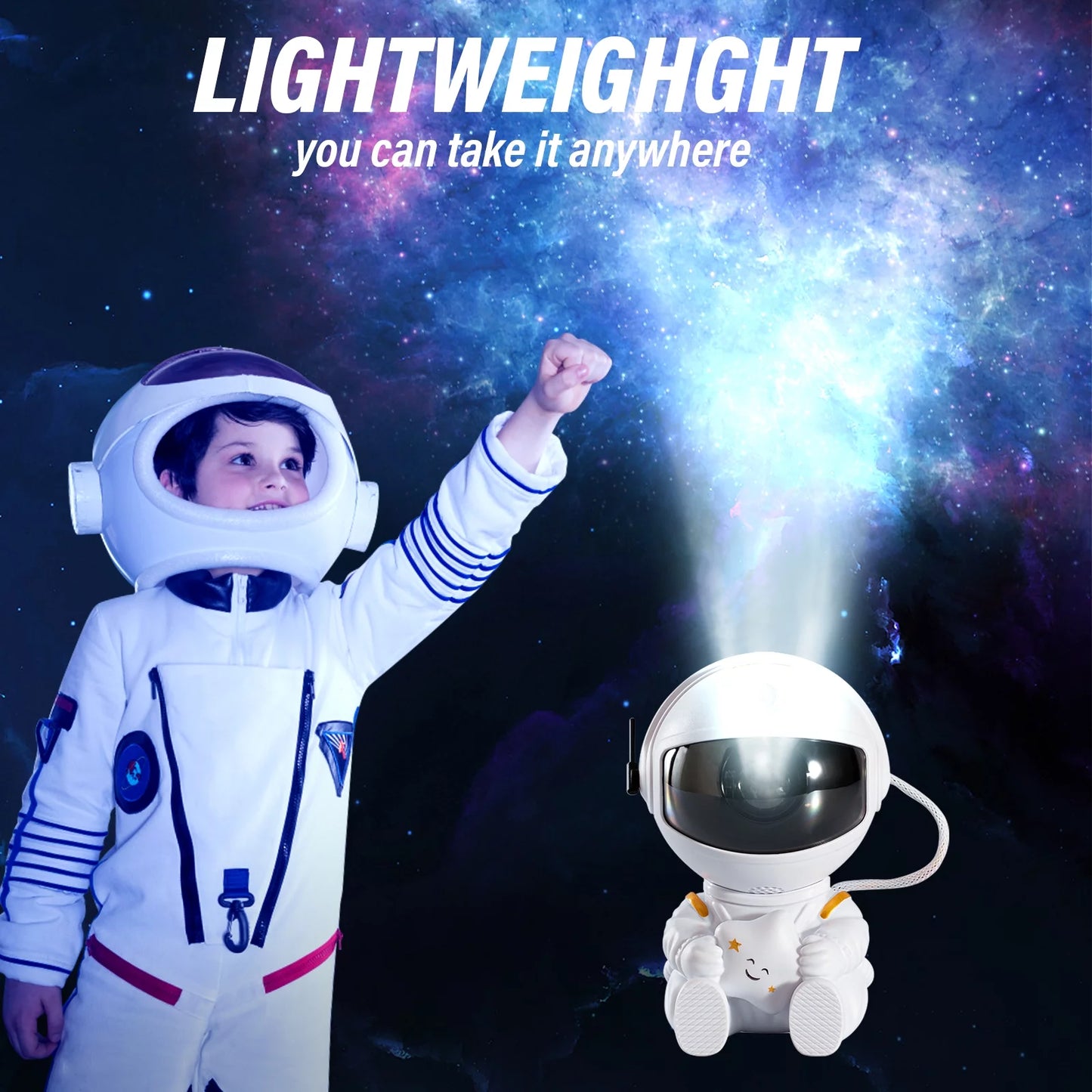 Astronaut Projector Night Light, Star Projector Galaxy Night Light, Astronaut Starry Nebula Ceiling LED Lamp with Timer and Remote, Gift for Kids Adults for Bedroom, Christmas, Birthdays, White