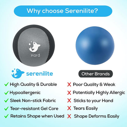 Hand Therapy Exercise Stress Ball Bundle - Tri-Density Stress Balls for Adults & Grip Strengthening