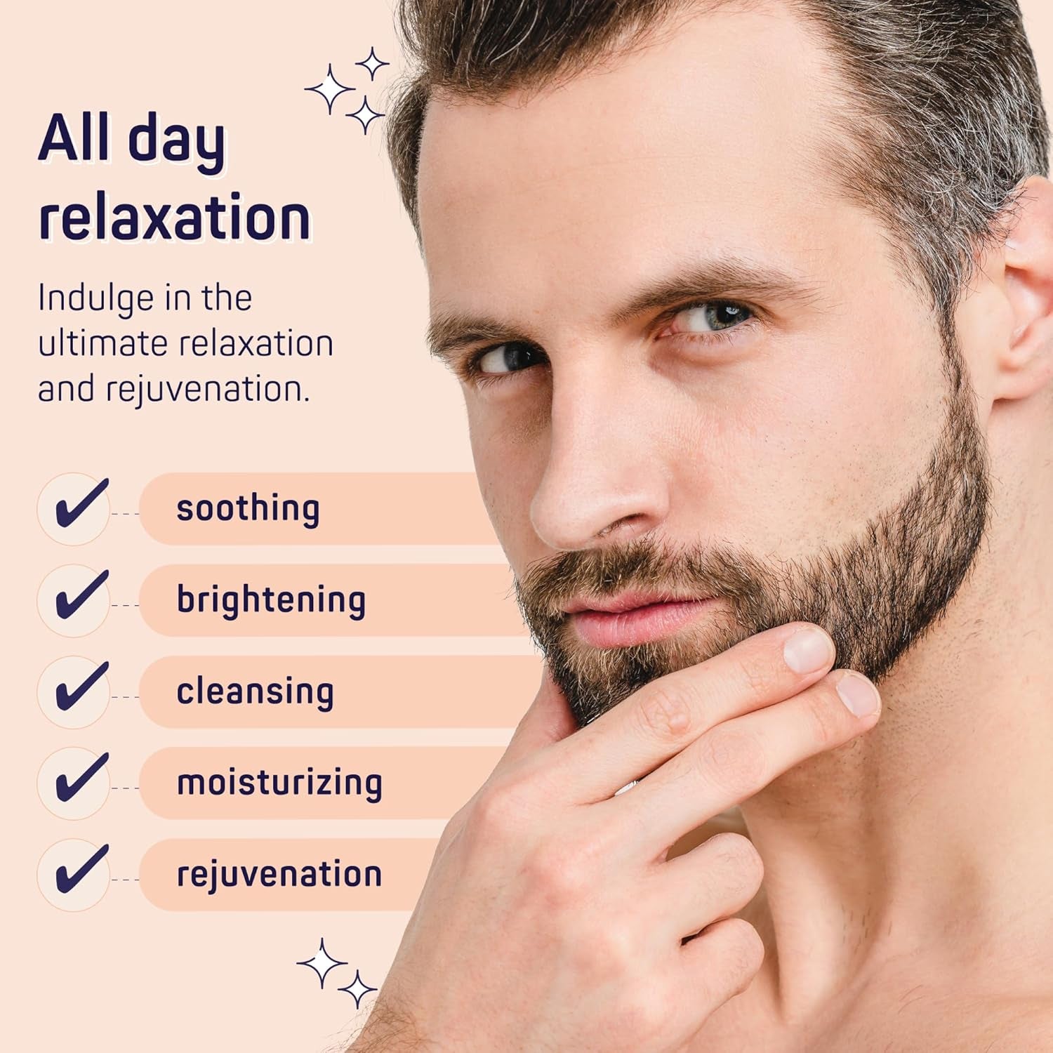 Luxury Spa Skincare Sandalwood Gift Set for Men | Mens Body Wash Gifts | Mens Gift Set for Bath and Body | Christmas Gifts for Men | Cleansing, Moisturizing, Exfoliating | 7-Piece Bundle